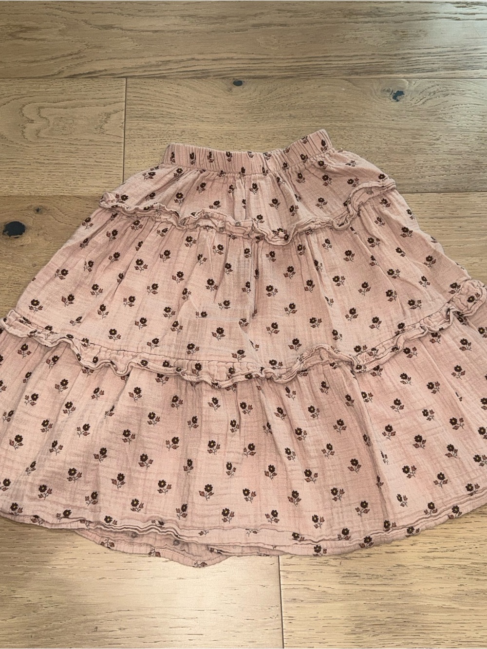 Rylee + Cru Rose Pink Floral Tiered Skirt